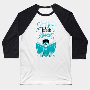 Book Addict Boy White Baseball T-Shirt